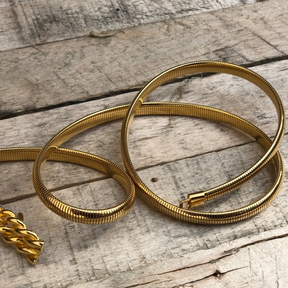 Dainty Vintage Accessocraft SnakeCoilGoldToneBelt
